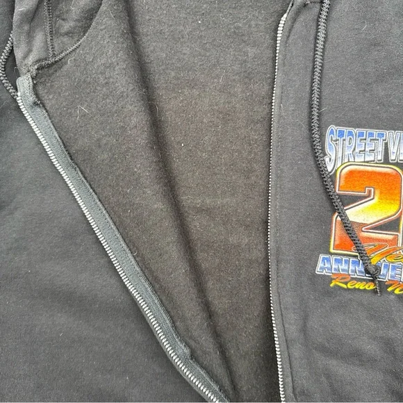 Black Graphic Zip-Up Hoodie - Picture 7 of 8